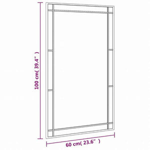 vidaXL ウォールミラー ブラック 60x100 cm 長方形 鉄製ホーム&ガーデン デコレーション 鏡(代引不可)