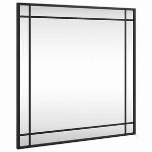 vidaXL ウォールミラー ブラック 60x60 cm 正方形 鉄製ホーム&ガーデン デコレーション 鏡(代引不可)