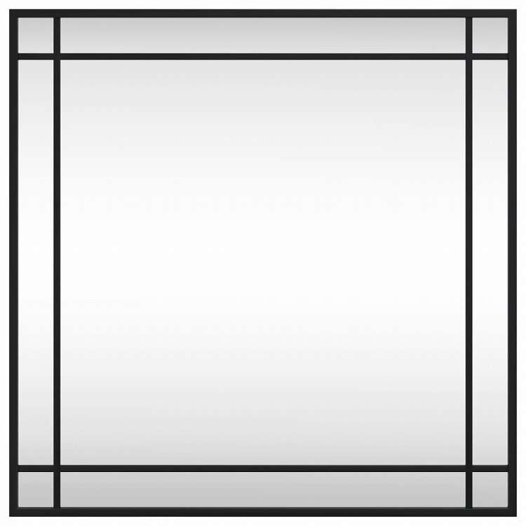 vidaXL ウォールミラー ブラック 60x60 cm 正方形 鉄製ホーム&ガーデン デコレーション 鏡(代引不可)