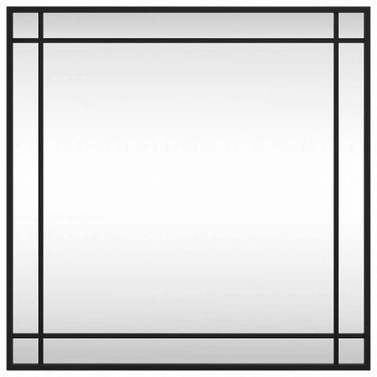 vidaXL ウォールミラー ブラック 60x60 cm 正方形 鉄製ホーム&ガーデン デコレーション 鏡(代引不可)