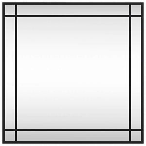 vidaXL ウォールミラー ブラック 60x60 cm 正方形 鉄製ホーム&ガーデン デコレーション 鏡(代引不可)