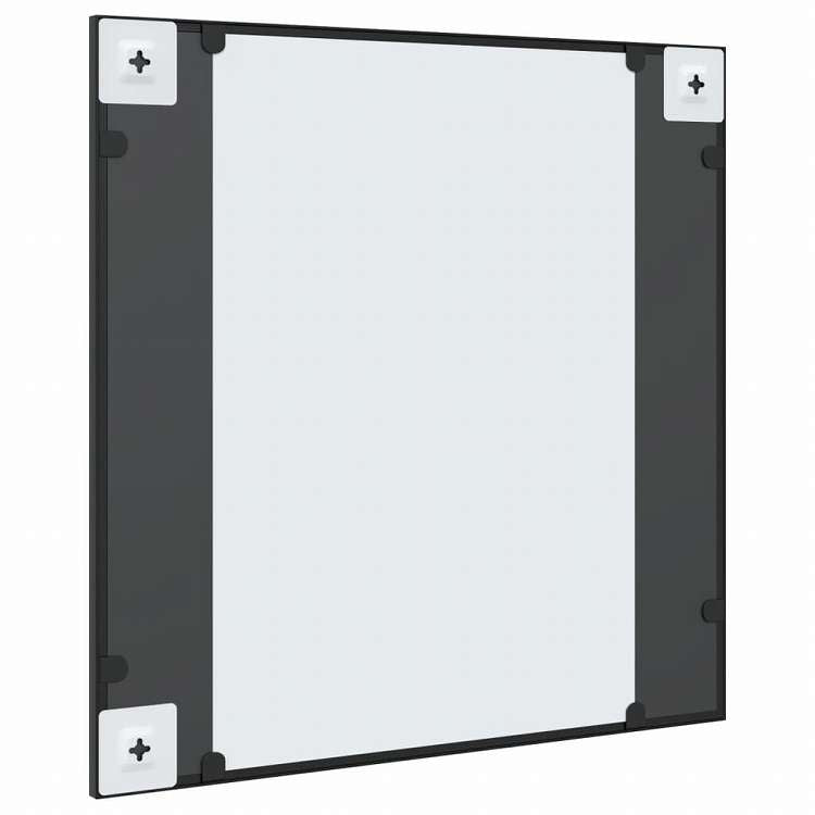 vidaXL ウォールミラー ブラック 60x60 cm 正方形 鉄製ホーム&ガーデン デコレーション 鏡(代引不可)