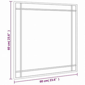 vidaXL ウォールミラー ブラック 60x60 cm 正方形 鉄製ホーム&ガーデン デコレーション 鏡(代引不可)