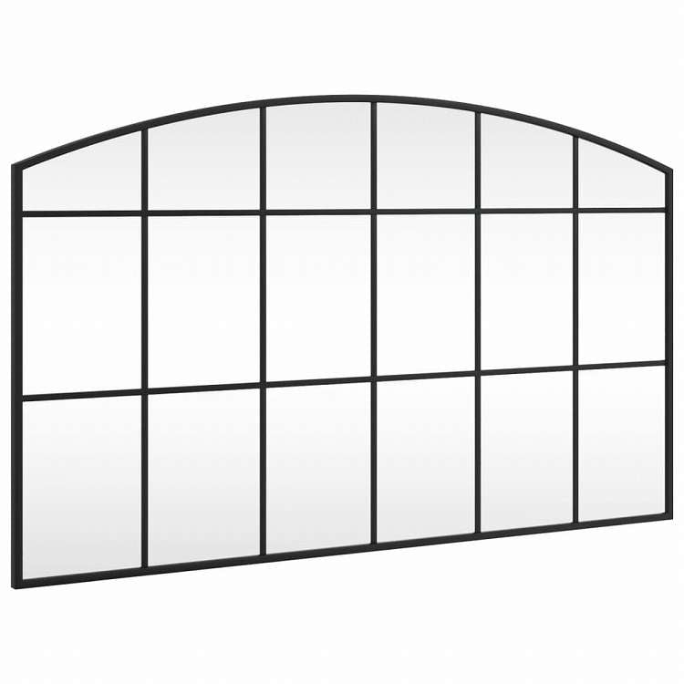 vidaXL ウォールミラー ブラック 100x60 cm アーチ型 鉄製ホーム&ガーデン デコレーション 鏡(代引不可)