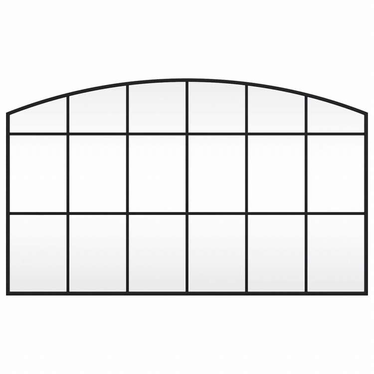 vidaXL ウォールミラー ブラック 100x60 cm アーチ型 鉄製ホーム&ガーデン デコレーション 鏡(代引不可)