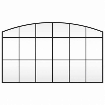 vidaXL ウォールミラー ブラック 100x60 cm アーチ型 鉄製ホーム&ガーデン デコレーション 鏡(代引不可)