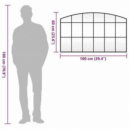 vidaXL ウォールミラー ブラック 100x60 cm アーチ型 鉄製ホーム&ガーデン デコレーション 鏡(代引不可)