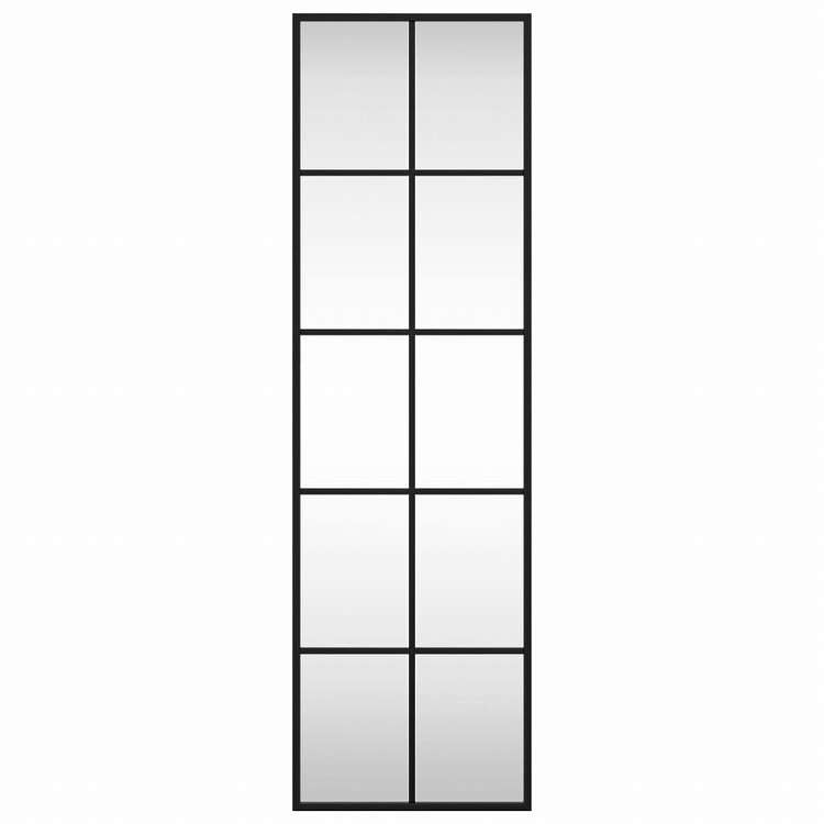 vidaXL ウォールミラー ブラック 30x100 cm 長方形 鉄製ホーム&ガーデン デコレーション 鏡(代引不可)