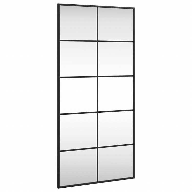 vidaXL ウォールミラー ブラック 50x100 cm 長方形 鉄製ホーム&ガーデン デコレーション 鏡(代引不可)