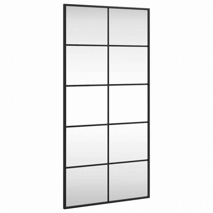 vidaXL ウォールミラー ブラック 50x100 cm 長方形 鉄製ホーム&ガーデン デコレーション 鏡(代引不可)