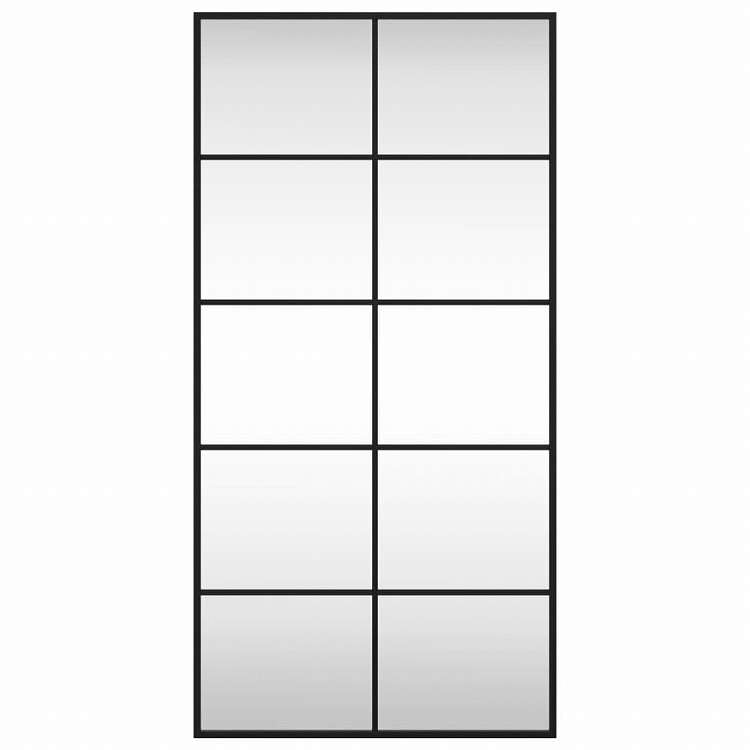 vidaXL ウォールミラー ブラック 50x100 cm 長方形 鉄製ホーム&ガーデン デコレーション 鏡(代引不可)