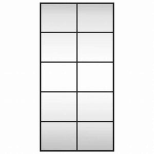 vidaXL ウォールミラー ブラック 50x100 cm 長方形 鉄製ホーム&ガーデン デコレーション 鏡(代引不可)