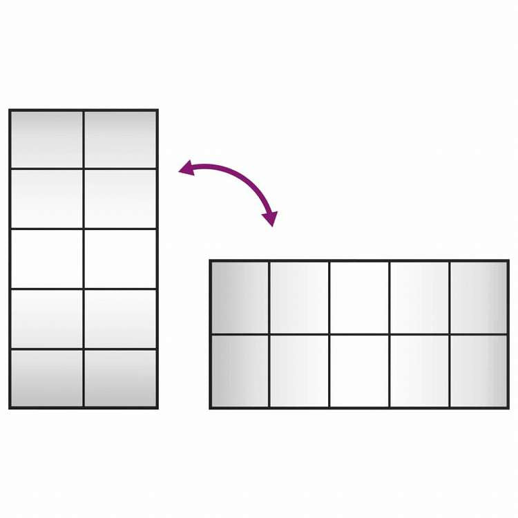 vidaXL ウォールミラー ブラック 50x100 cm 長方形 鉄製ホーム&ガーデン デコレーション 鏡(代引不可)