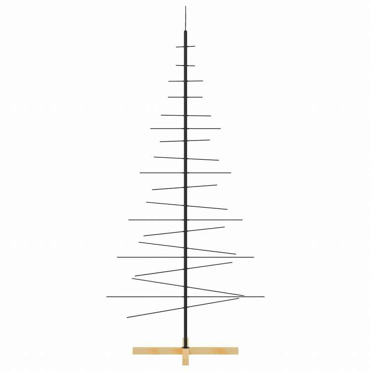 vidaXL 金属製クリスマスツリー 木製ベース付き ブラック 180cmホーム&ガーデン デコレーション シーズン&ホリデーデコレーション クリスマスツリー(代引不可)