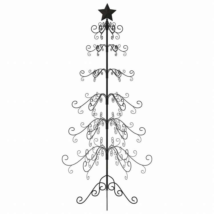 vidaXL 金属製クリスマスツリー デコレーション用 ブラック 215cmホーム&ガーデン デコレーション シーズン&ホリデーデコレーション クリスマスツリー(代引不可)