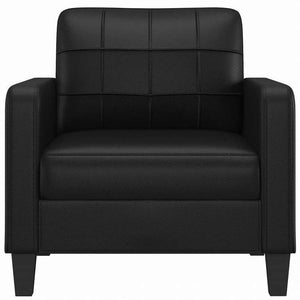 vidaXL 2人掛けソファ ブラック 120cm 合成皮革製家具 ソファ(代引不可)