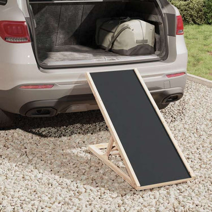 vidaXL 犬用スロープ グレー 100x40 cm モミ無垢材動物&ペット用品 ペット用品 ペットステップ・スロープ(代引不可)
