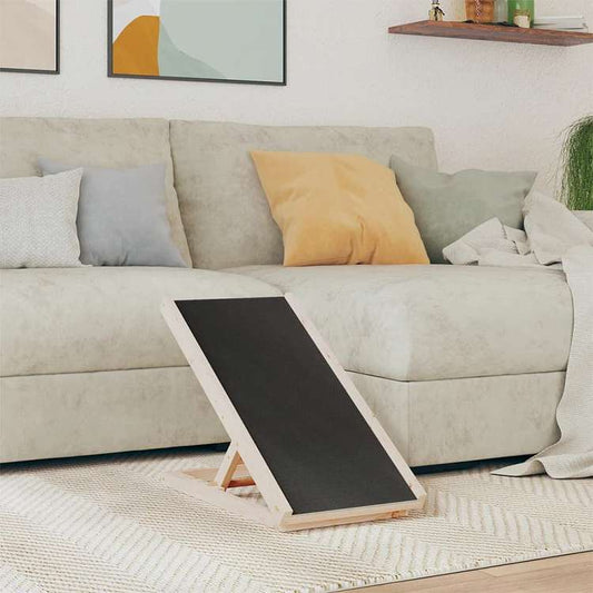 vidaXL 犬用スロープ グレー 70x35 cm モミ無垢材Animals & Pet Supplies ペット用品 ペットステップ・スロープ(代引不可)