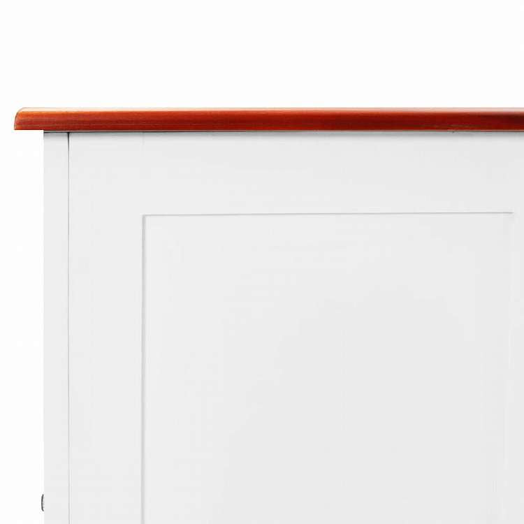 vidaXL 収納チェスト ふた付き ブラウン&ホワイト アカシア無垢材家具 キャビネット&収納 収納チェスト(代引不可)