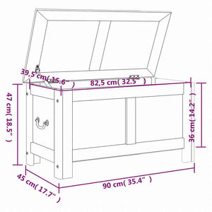 vidaXL 収納チェスト ふた付き ブラウン&ホワイト アカシア無垢材家具 キャビネット&収納 収納チェスト(代引不可)
