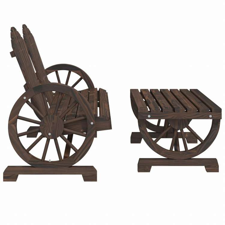 vidaXL ガーデンラウンジ2点セット モミ無垢材家具 アウトドア家具 屋外椅子 屋外用組み合わせソファセット(代引不可)