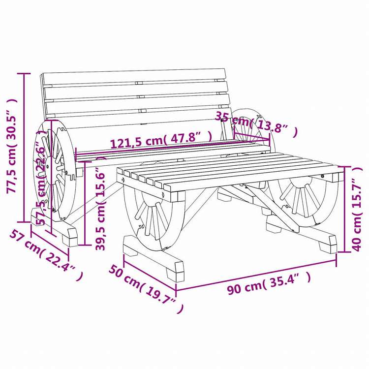 vidaXL ガーデンラウンジ2点セット モミ無垢材家具 アウトドア家具 屋外椅子 屋外用組み合わせソファセット(代引不可)