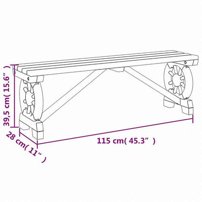 vidaXL ガーデンベンチ 115 cm モミ無垢材家具 アウトドア家具 屋外椅子 アウトドアベンチチェア(代引不可)