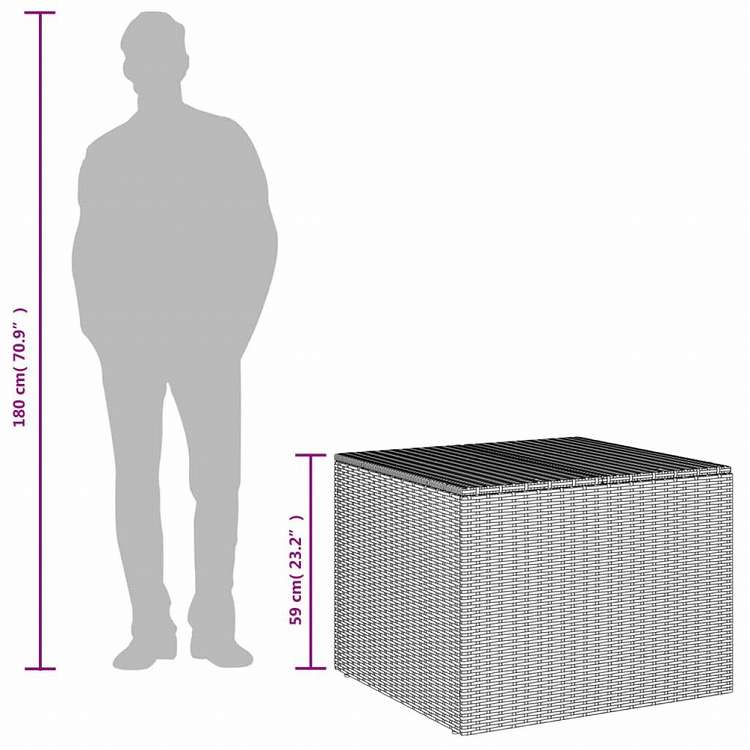 vidaXL ガーデン収納ボックス 291L ポリラタン製 ブラック家具 アウトドア家具 屋外収納ボックス(代引不可)