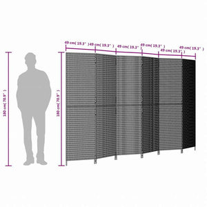 vidaXL 間仕切り 6パネル ブラック ポリラタン家具 間仕切り(代引不可)