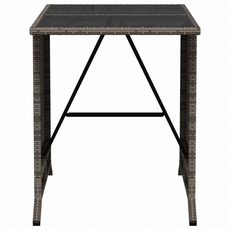 vidaXL ビストロ3点セット クッション付き ポリラタン製 グレー家具 アウトドア家具 屋外家具セット(代引不可)