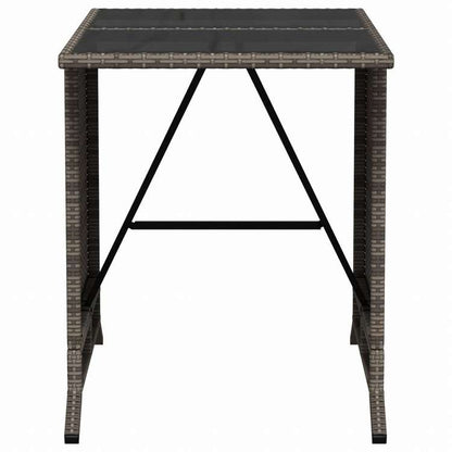 vidaXL ビストロ3点セット クッション付き ポリラタン製 グレー家具 アウトドア家具 屋外家具セット(代引不可)