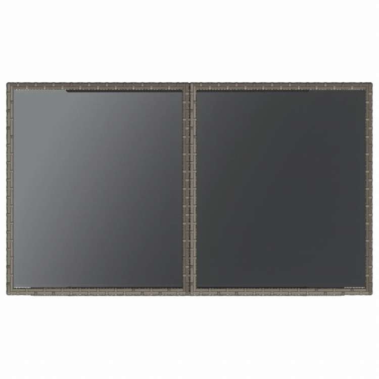 vidaXL ビストロ3点セット クッション付き ポリラタン製 グレー家具 アウトドア家具 屋外家具セット(代引不可)