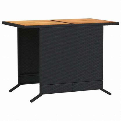 vidaXL ビストロ3点セット クッション付き ポリラタン製 ブラック家具 アウトドア家具 屋外家具セット(代引不可)