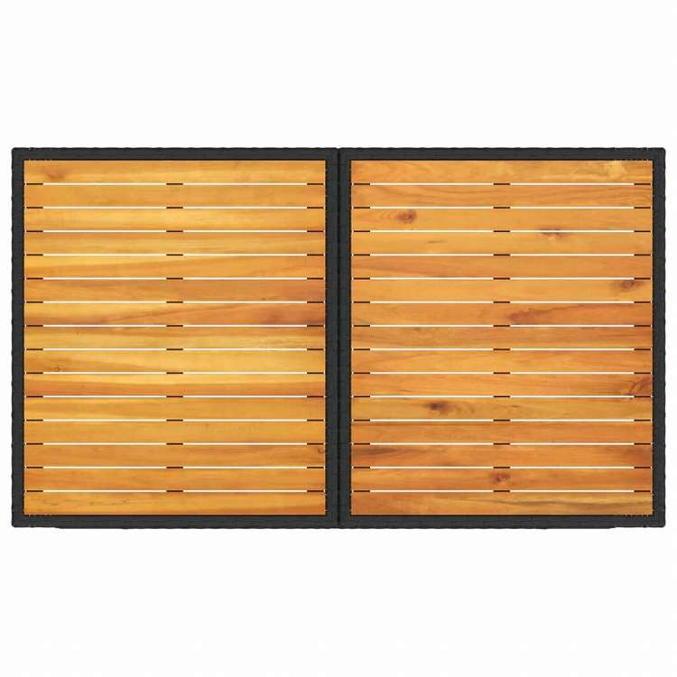 vidaXL ビストロ3点セット クッション付き ポリラタン製 ブラック家具 アウトドア家具 屋外家具セット(代引不可)