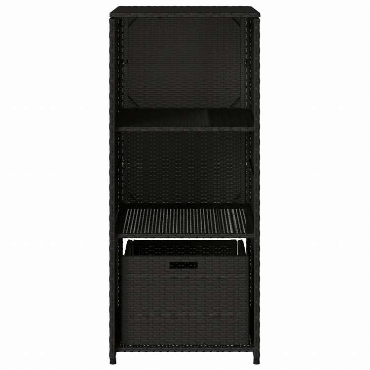 vidaXL ガーデン収納キャビネット 50x55x115 cm ポリラタン製 ブラック家具 アウトドア家具 屋外収納ボックス(代引不可)