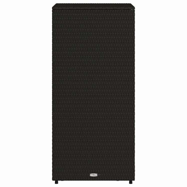 vidaXL ガーデン収納キャビネット 50x55x115 cm ポリラタン製 ブラック家具 アウトドア家具 屋外収納ボックス(代引不可)