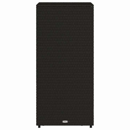 vidaXL ガーデン収納キャビネット 50x55x115 cm ポリラタン製 ブラック家具 アウトドア家具 屋外収納ボックス(代引不可)