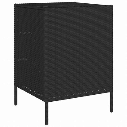 vidaXL ガーデン収納キャビネット 55x59x80 cm ポリラタン製 ブラック家具 アウトドア家具 屋外収納ボックス(代引不可)