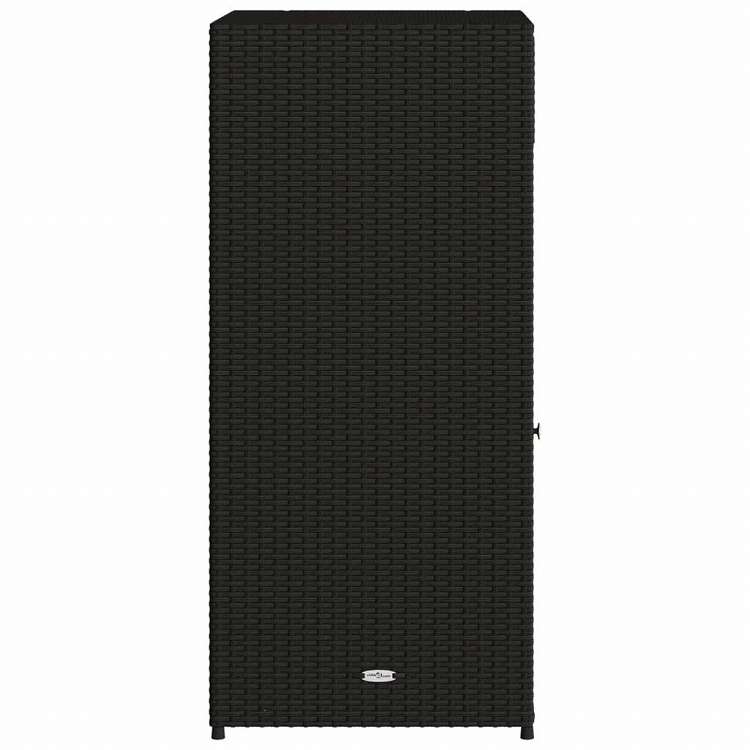 vidaXL ガーデン収納キャビネット 55x55x111 cm ポリラタン製 ブラック家具 アウトドア家具 屋外収納ボックス(代引不可)