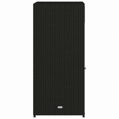 vidaXL ガーデン収納キャビネット 55x55x111 cm ポリラタン製 ブラック家具 アウトドア家具 屋外収納ボックス(代引不可)