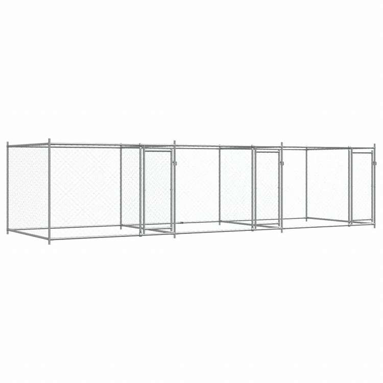 vidaXL 犬用ケージ ドア付き グレー 6x2x1.5 m 亜鉛メッキ鋼Animals & Pet Supplies ペット用品 犬用品 犬小屋・ドッグラン(代引不可)