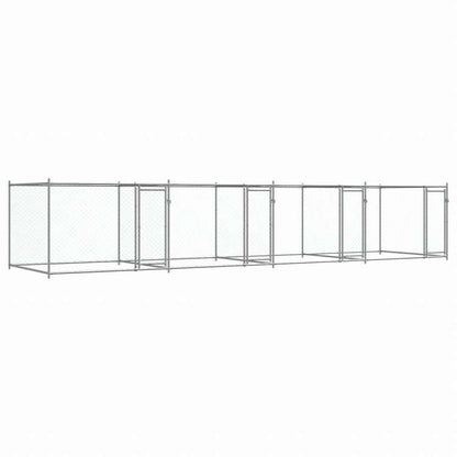 vidaXL 犬用ケージ ドア付き グレー 8x2x1.5 m 亜鉛メッキ鋼動物&ペット用品 ペット用品 犬用品 犬小屋・ドッグラン(代引不可)