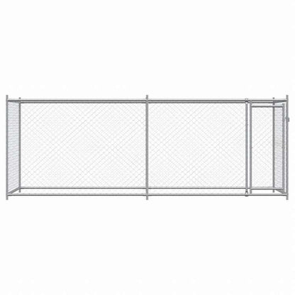 vidaXL 犬用ケージ ドア付き グレー 4x2x1.5 m 亜鉛メッキ鋼動物&ペット用品 ペット用品 犬用品 犬小屋・ドッグラン(代引不可)