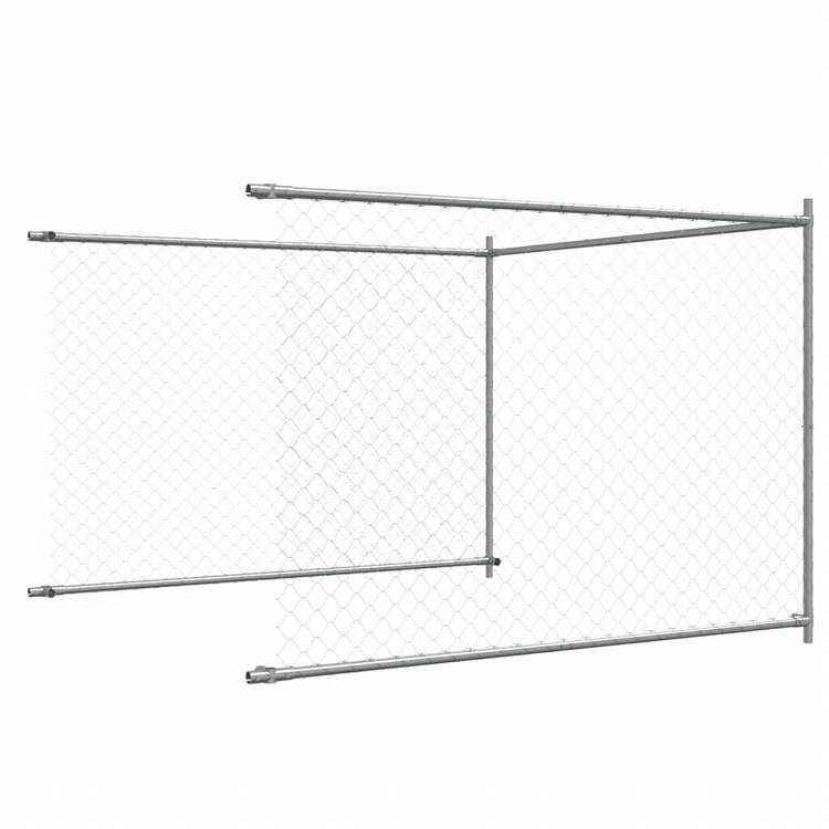 vidaXL 犬用ケージ ドア付き グレー 4x2x1.5 m 亜鉛メッキ鋼動物&ペット用品 ペット用品 犬用品 犬小屋・ドッグラン(代引不可)