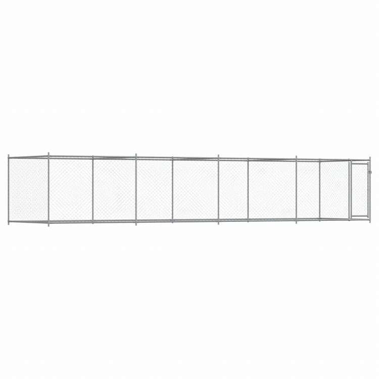 vidaXL 犬用ケージ ドア付き グレー 8x2x1.5 m 亜鉛メッキ鋼動物&ペット用品 ペット用品 犬用品 犬小屋・ドッグラン(代引不可)
