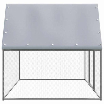 vidaXL 鶏小屋 シルバー&グレー 3x2x2 m 亜鉛メッキ鋼動物&ペット用品 ペット用品 小動物用品 小動物 飼育・ケージ(代引不可)
