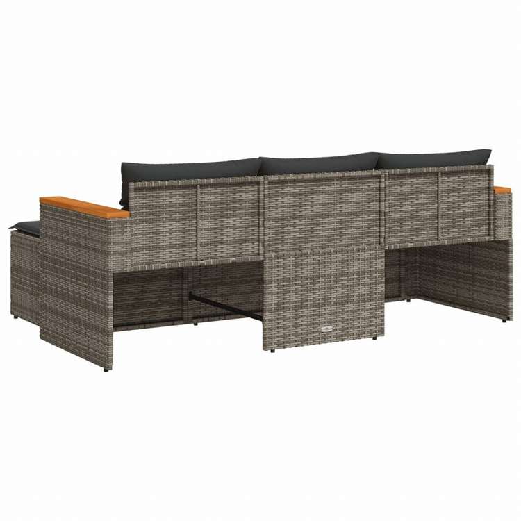 vidaXL ガーデンソファ3点セット クッション付き 灰色 ポリラタン製家具 アウトドア家具 屋外家具セット(代引不可)