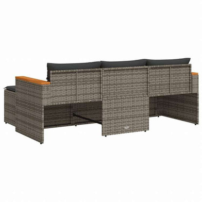 vidaXL ガーデンソファ3点セット クッション付き 灰色 ポリラタン製家具 アウトドア家具 屋外家具セット(代引不可)