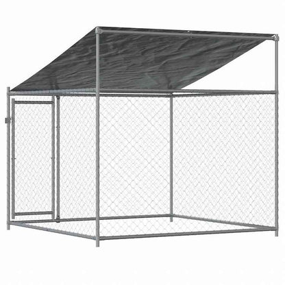 vidaXL 犬用ケージ ルーフ&ドア付き グレー 2x2x2 m 亜鉛メッキ鋼動物&ペット用品 ペット用品 犬用品 犬小屋・ドッグラン(代引不可)