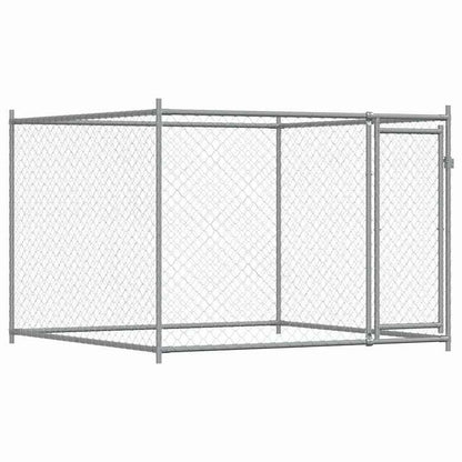 vidaXL 犬用ケージ ドア付き グレー 2x2x1.5 m 亜鉛メッキ鋼Animals & Pet Supplies ペット用品 犬用品 犬小屋・ドッグラン(代引不可)